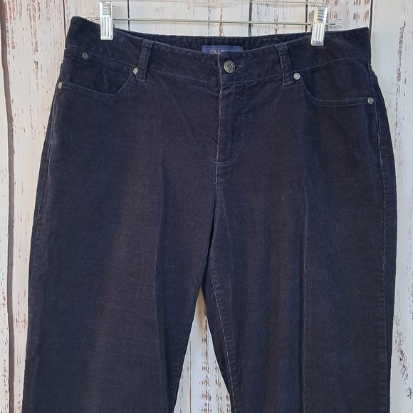 TALBOTS 10P Petite Curvy Fit Fine Wale Corduroy Pants Navy Blue Bootcut Classic - Picture 3 of 9